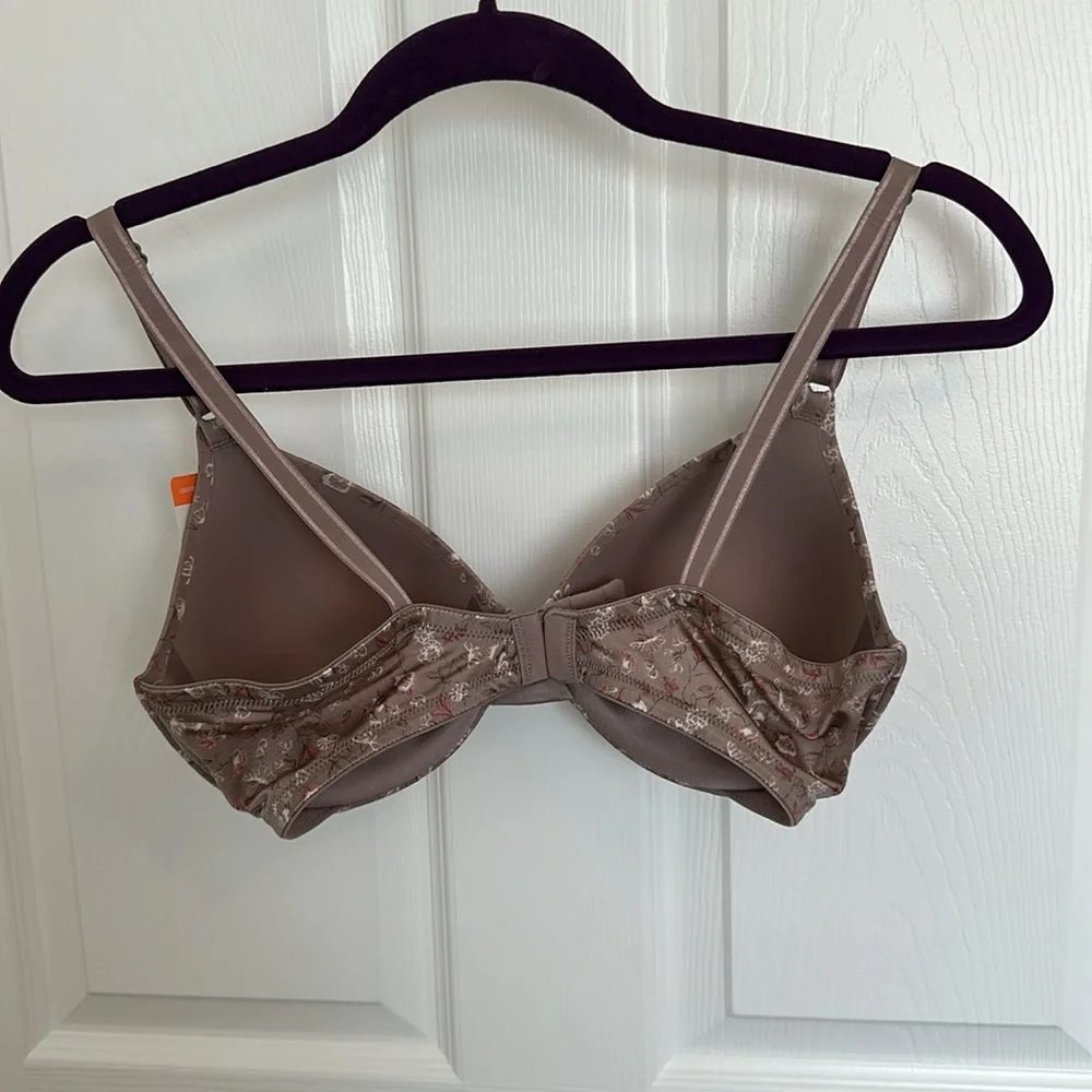 Warners Floral Brown/Taupe Bra Size 36B - Picture 3 of 5